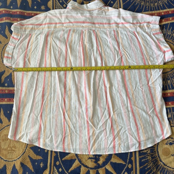 Terra & Sky Women’s Linen Plus Size Short-Sleeve Button-Front Camp Shirt Size 3X - Picture 6 of 8